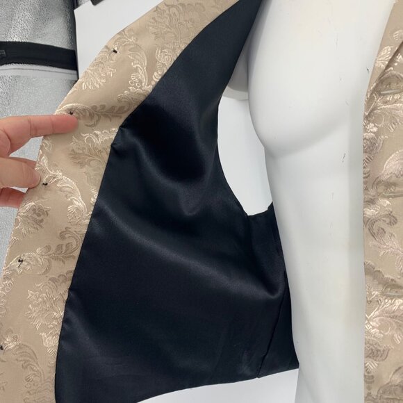 Frontier Classics Mens XL Ivory Vest Paisley Button Collar Adjustable Back - Picture 8 of 12